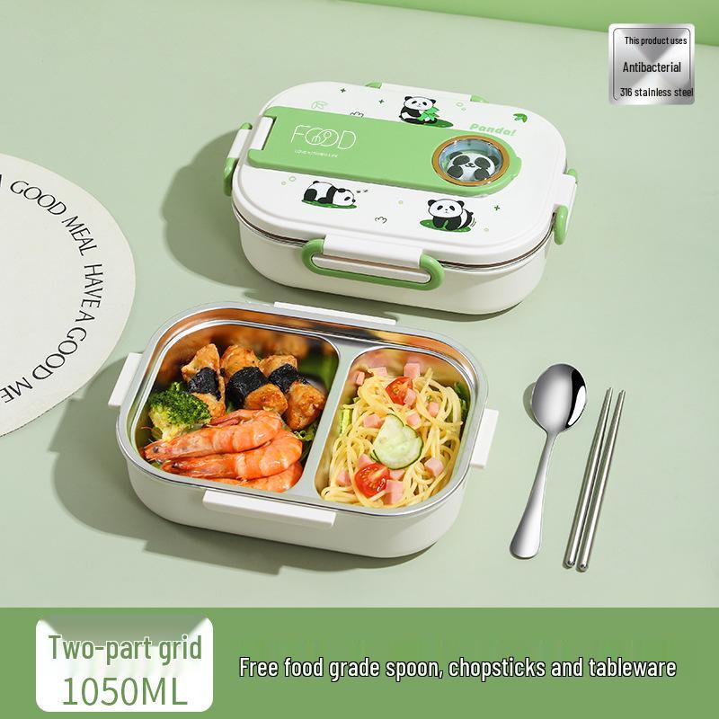 "Children's Insulated 316 Stainless Steel Lunch Box with Compartment Tray"