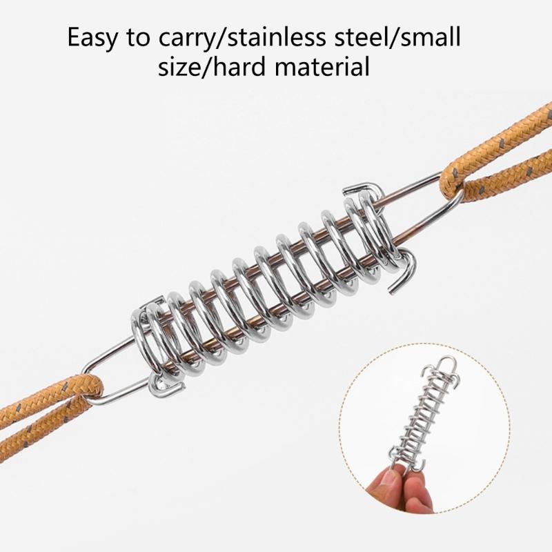 4Pcs Stainless Steel Tent Spring Buckle for Outdoor Camping, Dog Training, Swing