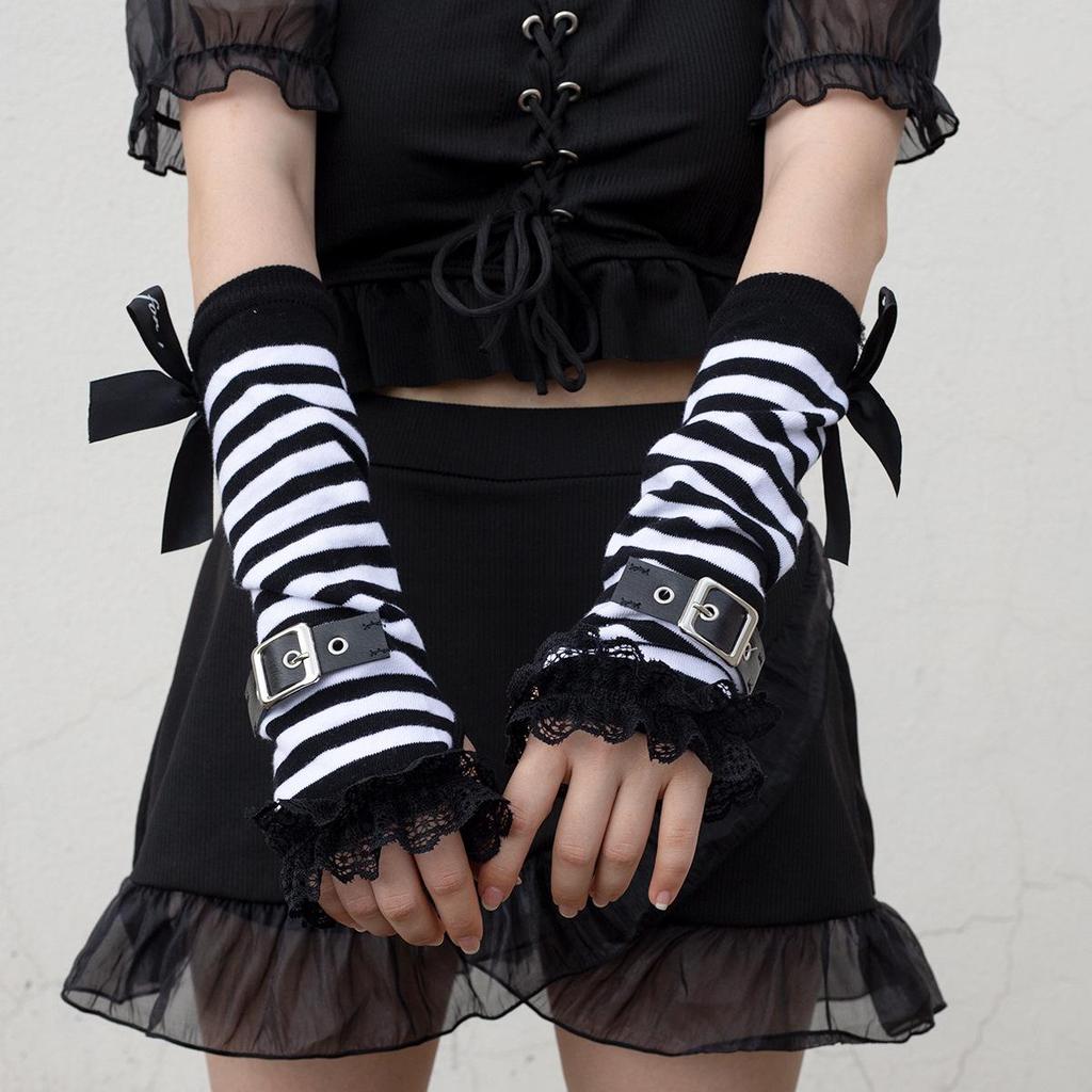Winter Harajuku Dark Style Sun Protection Warm Arm Sleeves - Japanese Lolita Y2K