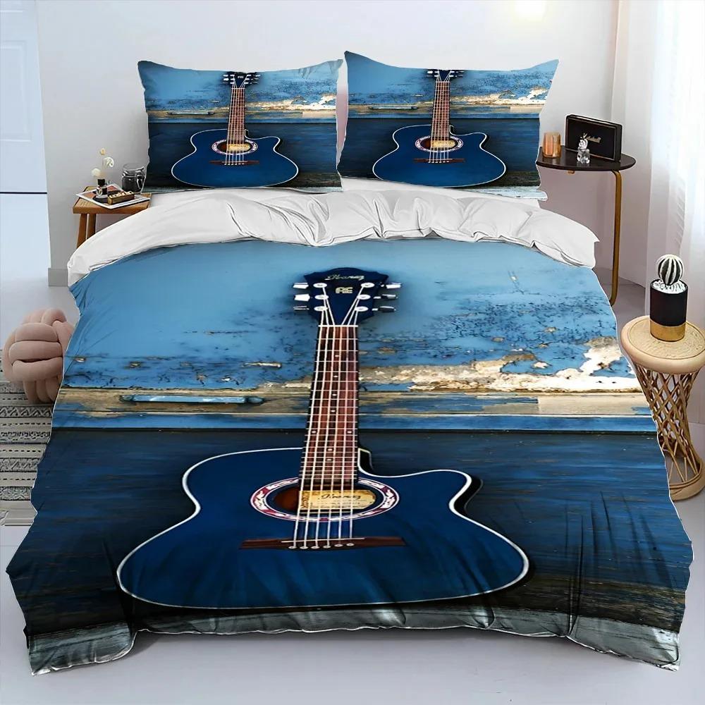 3PC Bedding Set Classical Electric Guitar 3D Printed Duvet Cover BeddingSet Comfortable Breathable Luxury Sheet Cotton Bedding
