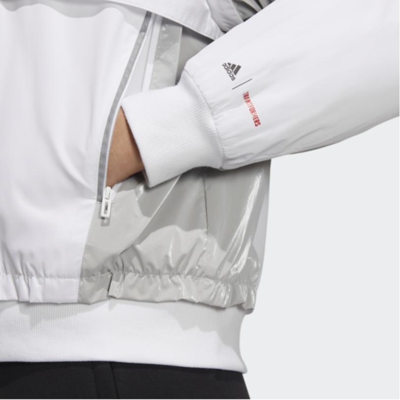 Adidas x Transformers Co-Branded New Year Edition Solid Color Sports Zip-Up Hoodie Jacket Women Jackets White HM7460