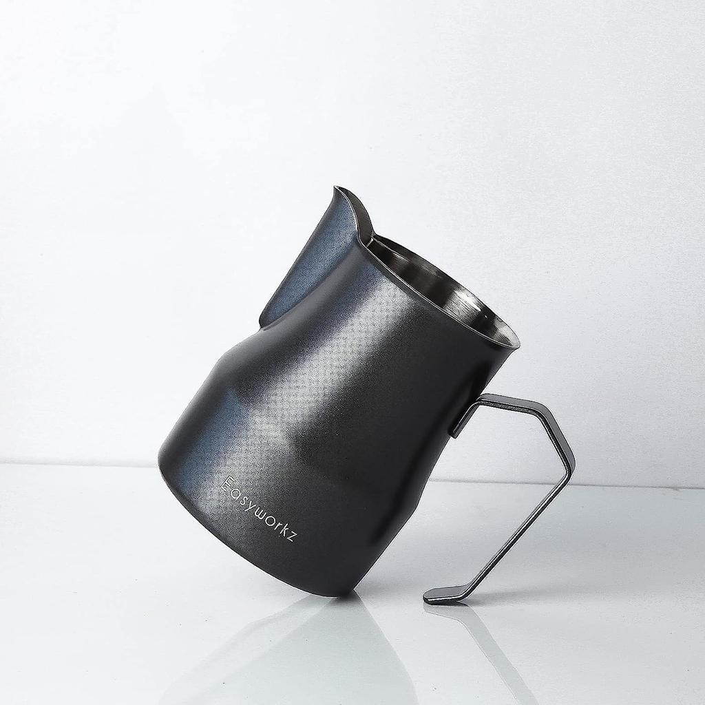 Easyworkz Stainless Steel Milk PitcherJug, Latte Art Coffee Cup, 450ml, Black