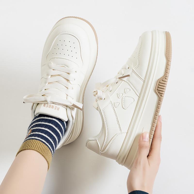 Little white shoes women's spring low-top shoes muffin shoes thick-soled heightening board shoes student casual shoes
