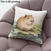Cute Capybara Lotus Watercolor Throw Pillow Covers Pattern Cushion Cover Suitable For Sofa Bedroom Car Pillow Cover