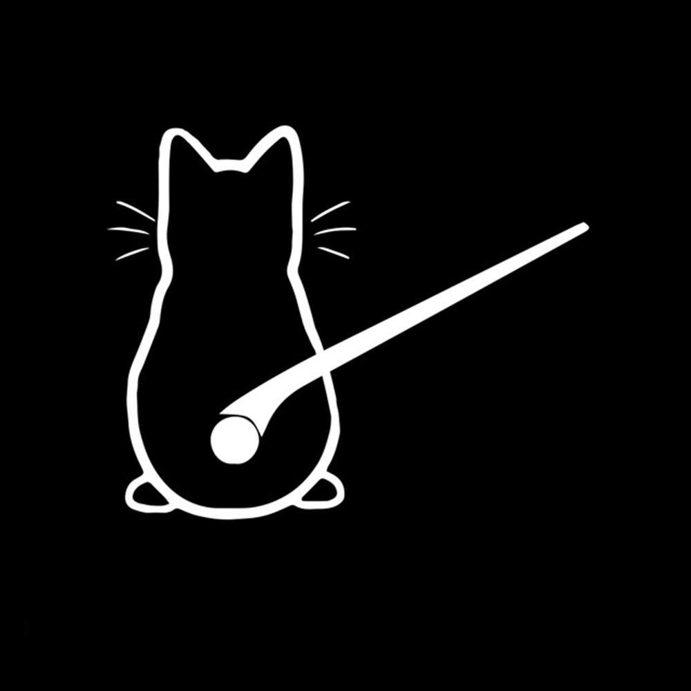 Funny Cartoon White Cat Car Sticker Auto Rear Windshield Sitting Cat Decals Cute Window Glass Decoration