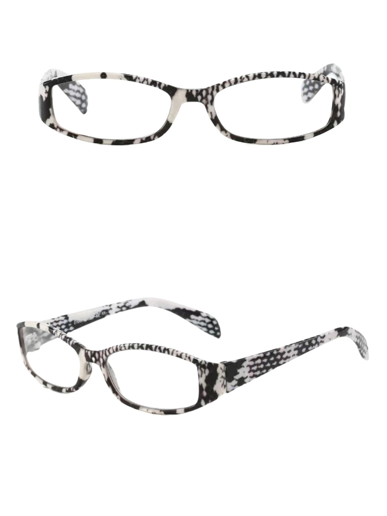 Fashion new reading street glasses shooting plain face Joker advanced texture two-color flower reading glasses 2.5
