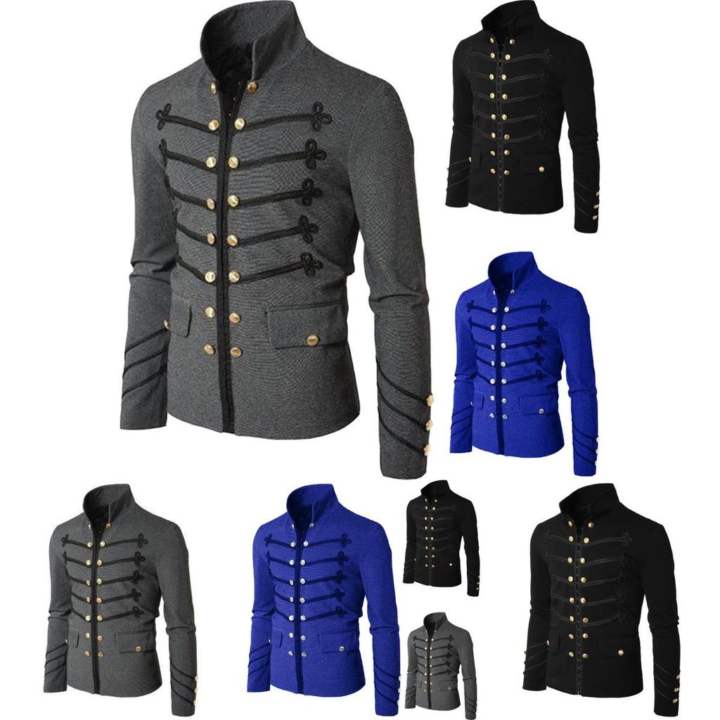 Abrigo gótico victoriano de doble botonadura de alta calidad para hombre para atuendos de cosplay