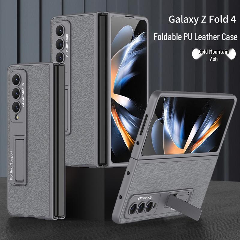 

Samsung Fold4 Leather Stand Case: Foldable, Creative, Drop-proof Design Samsung Fold4
