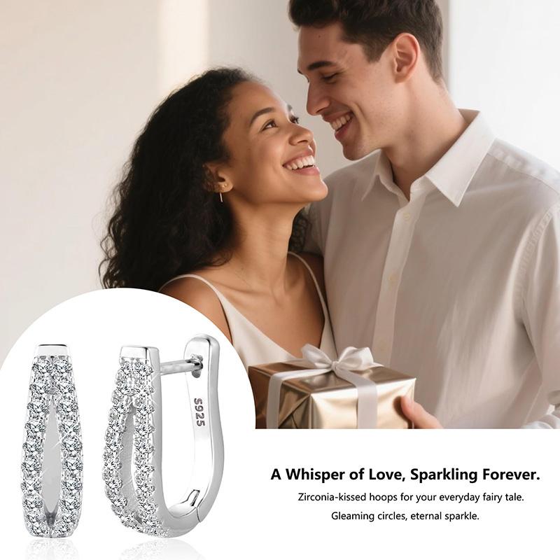 925 Silver Earrings For Women Hypoallergenic Lightweight Hoops Cubic Zirconia Huggie Jewelry Gifts Dainty Everyday Wear