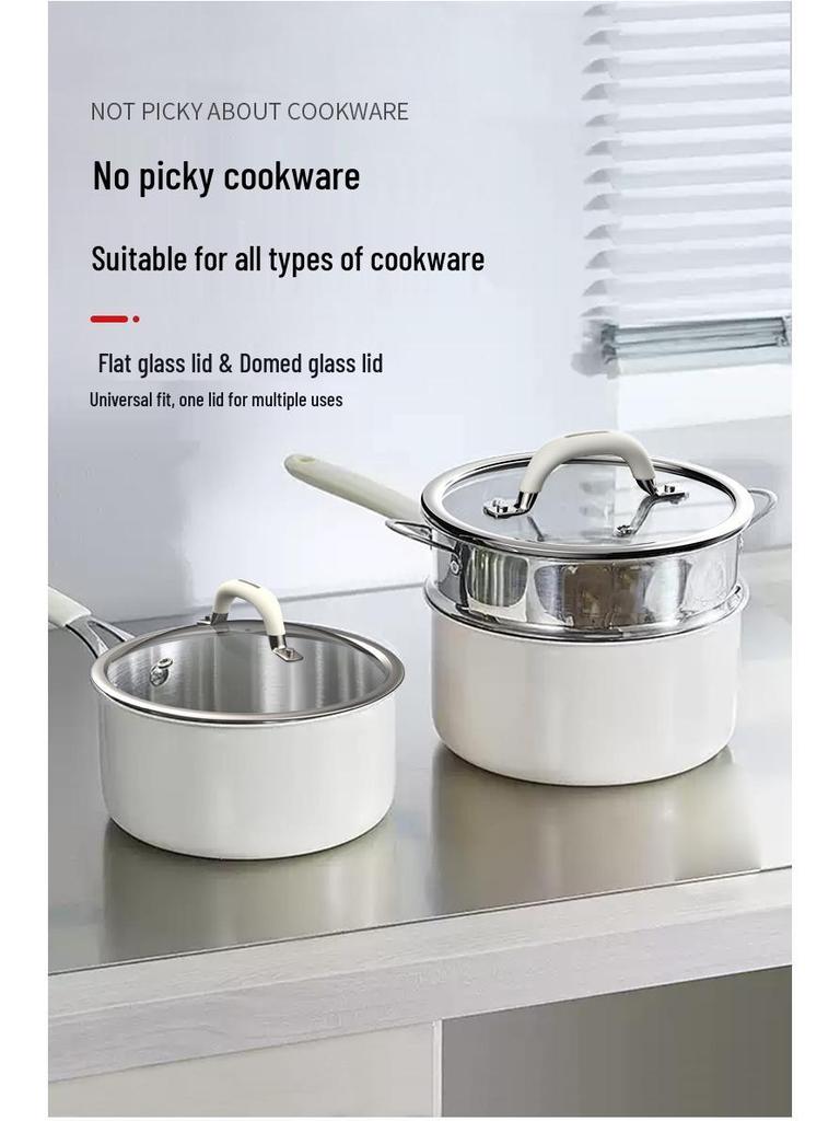 Universeller Deckel aus gehärtetem Glas mit Silikongriff, Verbrühschutz, Passend für Töpfe und Woks von 24-26 cm, Allzweck-Kochgeschirr-Zubehör