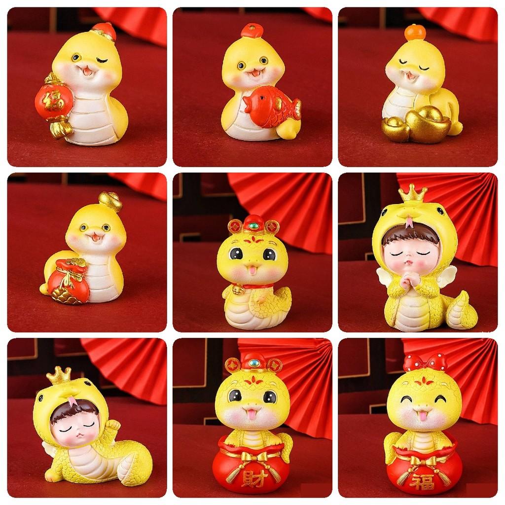 Year The Of Snake Mascot Toy Resin Cake Decoration Doll Room Gifts Decorate