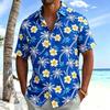 Men's Classic Vacation Style Printed Shirt, Short Sleeved Shirt With Pockets, Holiday Beach Vacation Personalized Top
