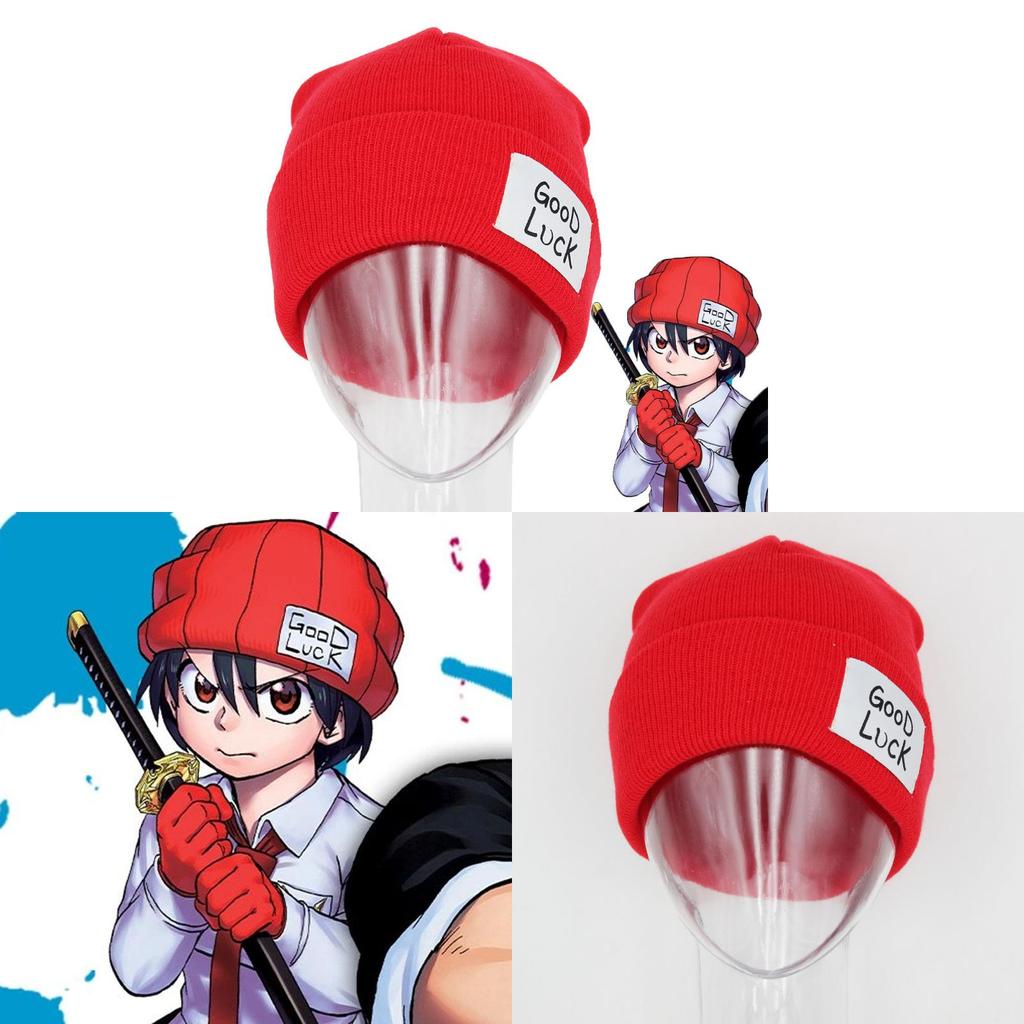 Undead Unluck Winter Knit Cap With Rolled Brim And Cosplay Design For Men And Women