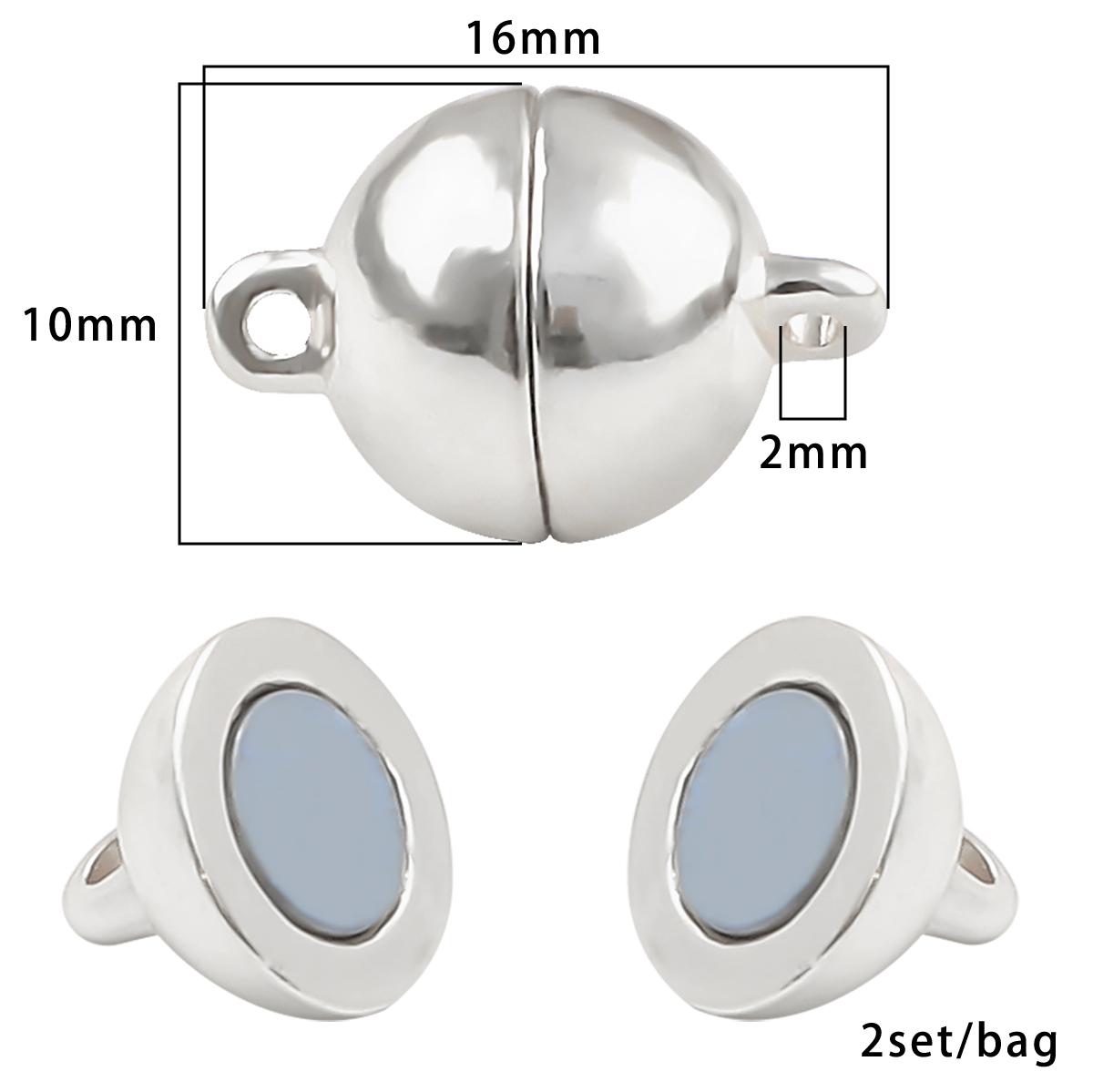 

2 комплекта/сумка, сильные магнитные родиевые застежки, разъемы, подходят для браслетов, ожерелье для DIY, аксессуары для изготовления ювелирных изделий 16x10mm серебряный