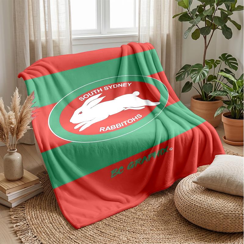 Coperta in Pile Flannel South Sydney Rabbitohs Coperta Calda e Accogliente per Divano Letto Viaggio Uso in Tutte le Stagioni