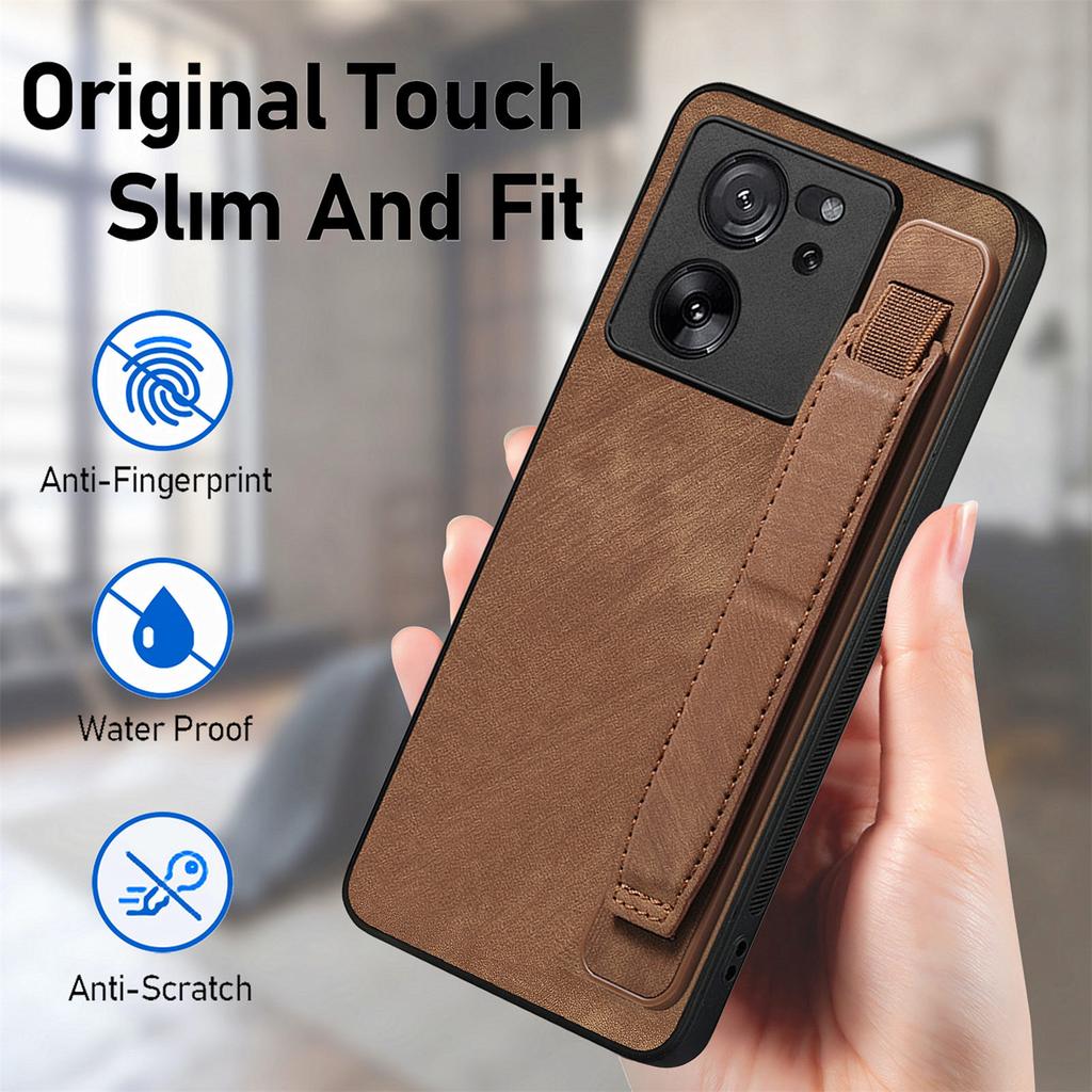 Wristband Vintage Leather Case For Xiaomi Redmi Note 13 12 Pro Plus 11S 14 12T 11T POCO X4 X5 F5 13C Kickstand Anti Drop Cover