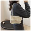 Women's Tweed Chain Small Square Bag Fashionable Single Shoulder Crossbody Bag Vintage Minimalist Handbag