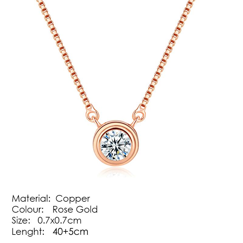 Fashion Crown Pendant Necklace for Women Retro Vintage Classic Rose Gold Cubic Zirconia Chain On Neck Trendy Jewelry N390