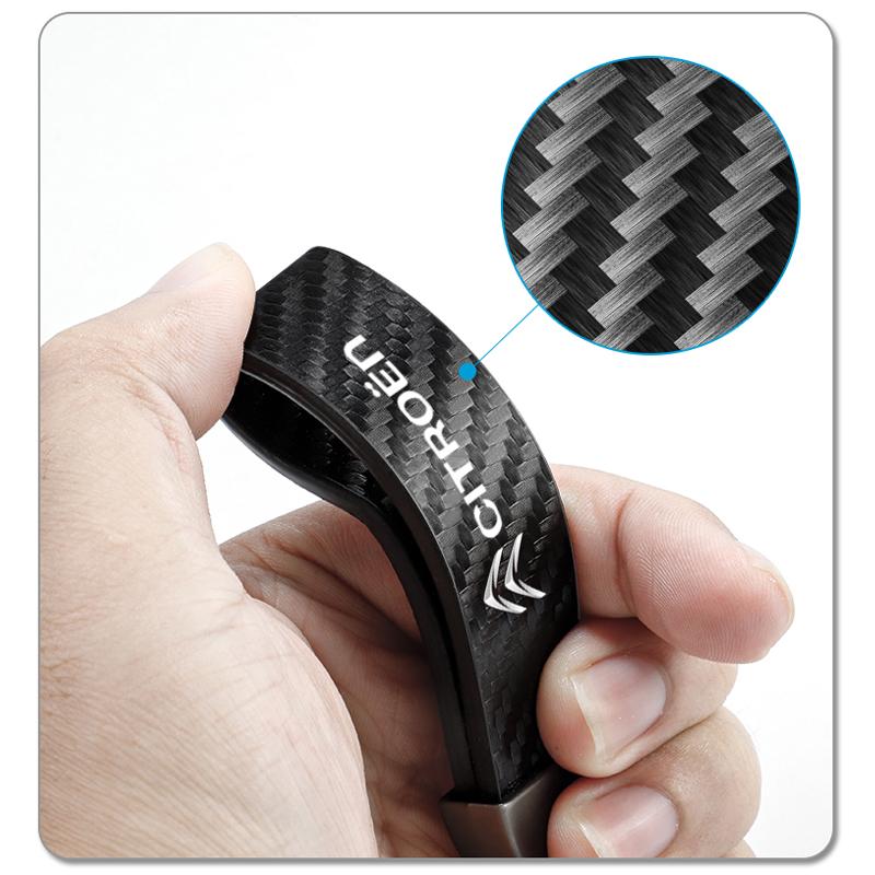 Carbon Fiber Leather Keyrings Car Keychain Accessories For Citroen C1 DS3 C2 C3 Vts C4 Saxo C4L C5 C6 C8 Xsara C3-XR Picasso