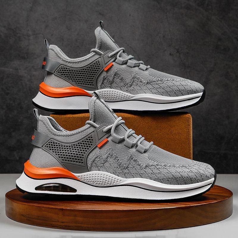 Flying woven shoes men's new breathable men's sports shoes casual air cushion running shoes low-top trendy shoes men