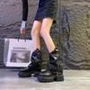 Fashion New Gothic Style Chunky Boots High Platform Women Ankle Boots Elegant Walking Comfy Woman Motorcycle Shoes Punk Leather Boots