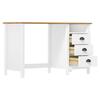 VidaXL Bureau Hill avec 3 tiroirs 120x50x74 cm Bois pin massif 288998
