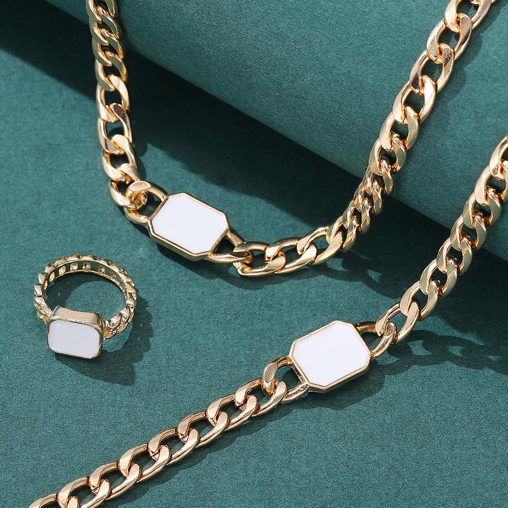 3pcs Women's Zircon Set, Luxury Ladies Fashion Casual Bracelets, Necklace, Ring Zircon Set, Suitable for Daily Wear, Gift for