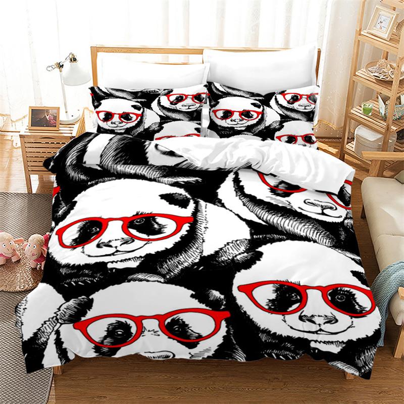 Cute Panda Bedding Set Twin Full King Size Duvet Cover Comforter For Kids Teens Adults Bedroom Decor