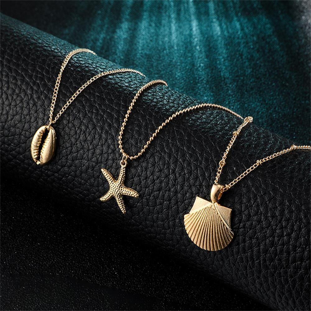Women Gifts Chain Choker Multilayer Shell Necklace Cowry Seashell Pendant Bohemian Beach Jewelry