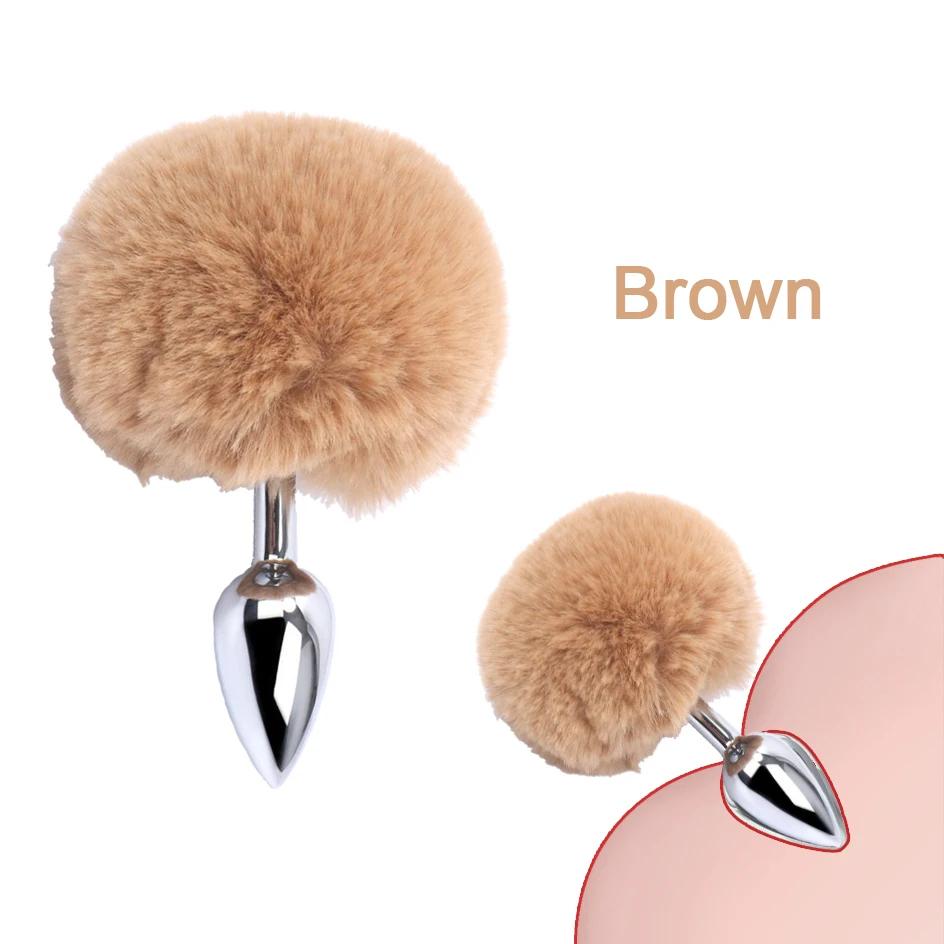 Anal Plug Bunny Rabbit Tail Bdsm Role Play Stainless Steel Vagina Prostate Massager Puppy Play Metal Sex Toys for Women Couple