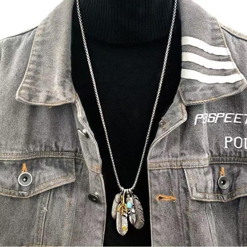European and American Four-piece Suit Hip-hop Simple Long Sweater Chain Accessories Men's Necklace Pendant