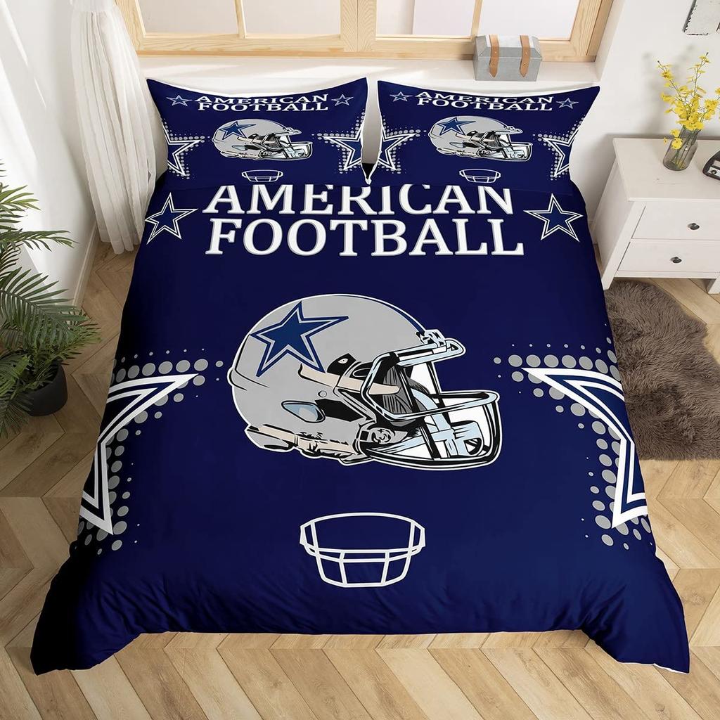 Boys Rugby Sports Duvet Cover Queen Football Bedding Set Ball Sport Comforter Cover Black Tie Dye Quilt Cover with 2 Pillowcases