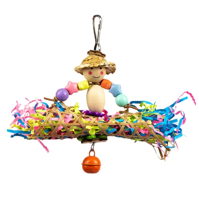 Parrot Chewing Toy Paper/ Rattan Parrots Beak Grinding Toy Bites Resistant Cockatiels Parakeets Hangings Bird Molar Toy