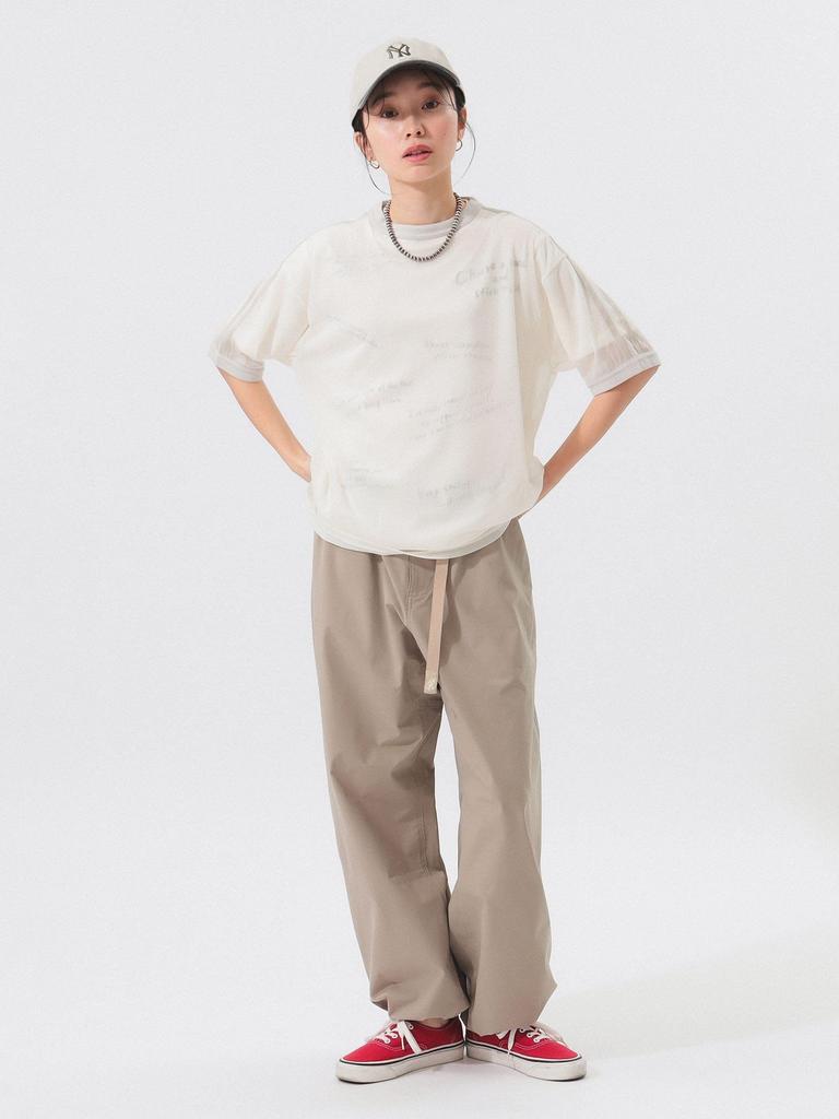 Beams Boy S/S Tee Sheer Line Short Sleeve Women's OFF_WHT FREE