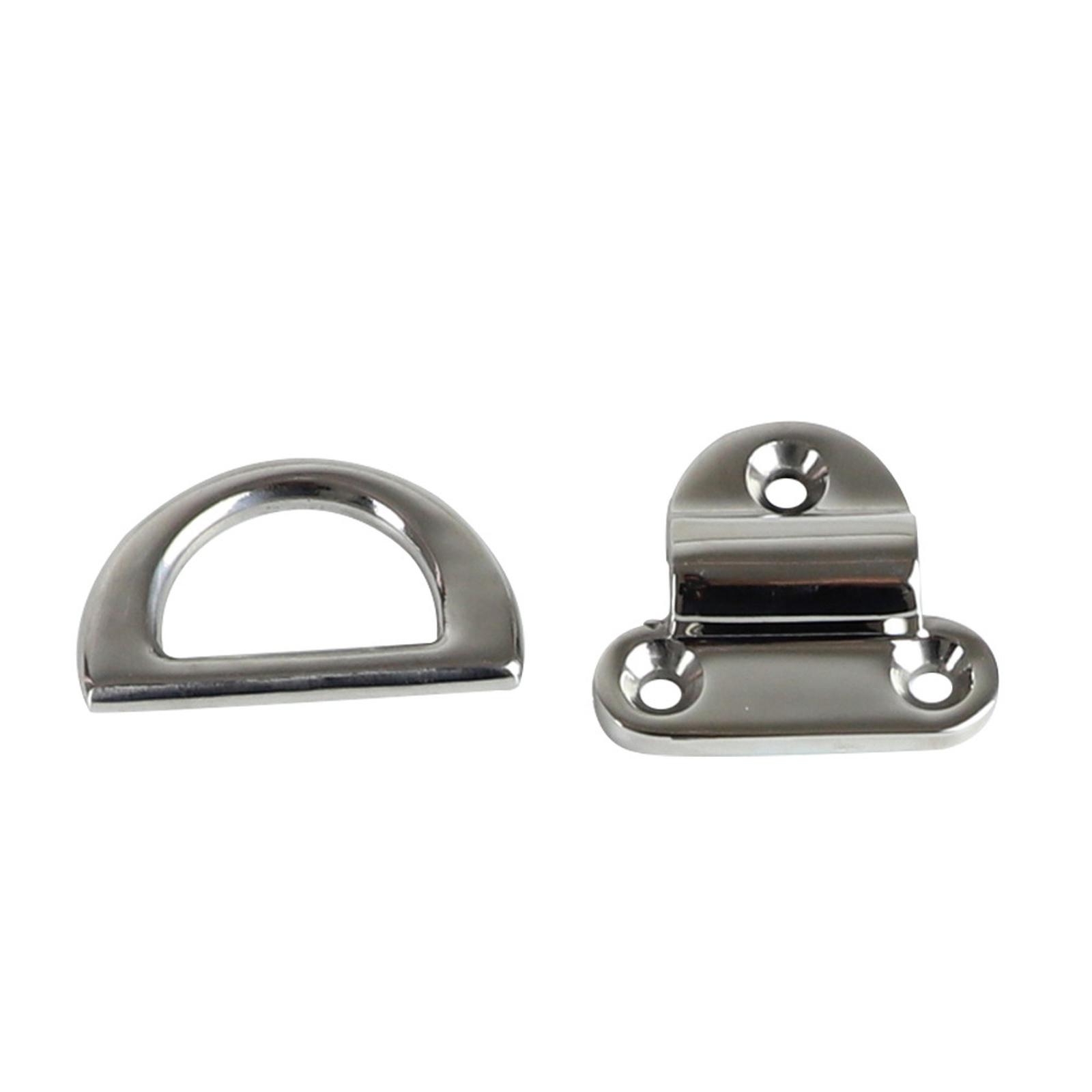 

316 Stainless Steel 6 8 10mm Folding Polish Pad Eyes lashing D type ring Tie Anchor Fixing Cleat Plate one size срібний