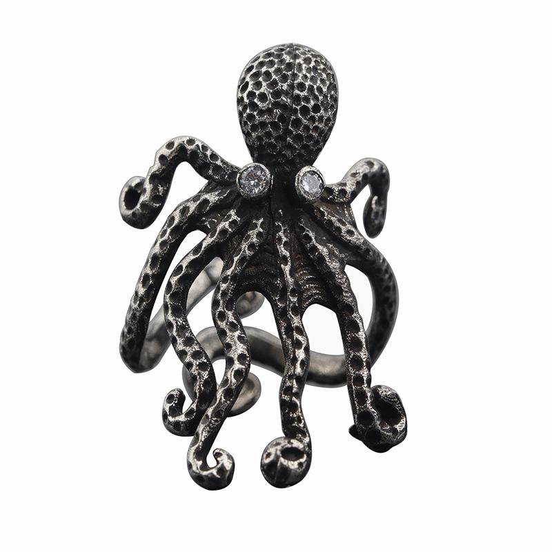 XIYANIKE Punk Animal Octopus Open Finger Rings For Men Women Hip Hop Fashion New Year Jewelry Gift Party Rock Anillos Mujer
