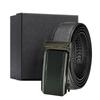 en's first layer cowhide water ripple automatic buckle belt business versatile gift box belt