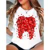 European Size Funny Love Tooth Print - Women's Dental Valentine's Day
