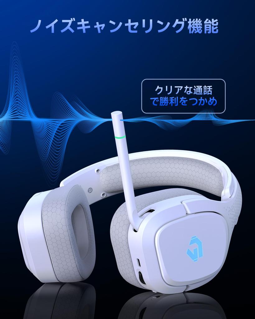 Gaming Headset Connection Wireless Headphones Low Latency 50mm Drivers Low Latency PS5 Headset 40H Rotating Function with Rotating Fit Compatible with