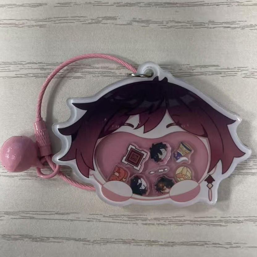 

In-Stock Genshin Impact Chibi Bobble-Head Keychain Acrylic Big Mouth Wobbler Anime Peripheral Backpack Key Ring Gift for Fans