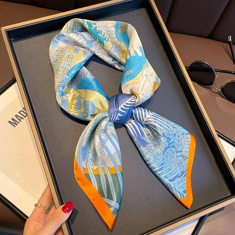 Jungle Floral Silk 70 Square Scarf Mulberry Silk Silk Scarf Women'S Versatile Spring And Autumn Mother Scarf Gift