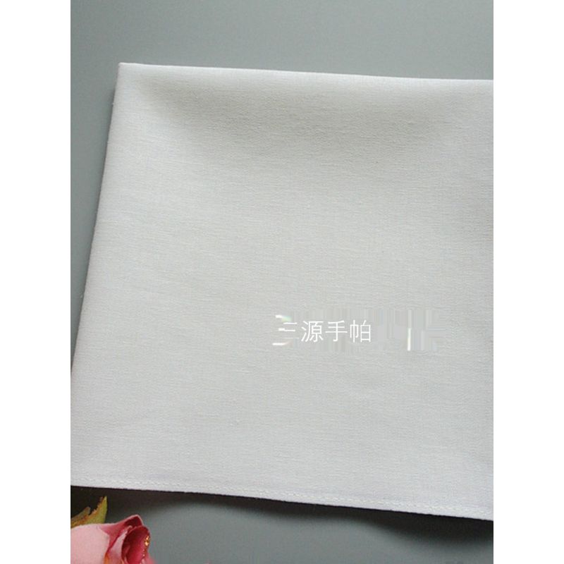 

Genuine Goods Cotton Linen Fabric Handkerchief Ladies Men Handkerchief Embroider Hand Painted Tie-Dye Multi-Purpose Square Scarf Minimalist Pure White