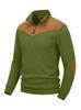 Felpa Uomo Vintage Stile Europeo con Mezza Zip e Collo Alto in Tessuto Poliestere per Uso Casual