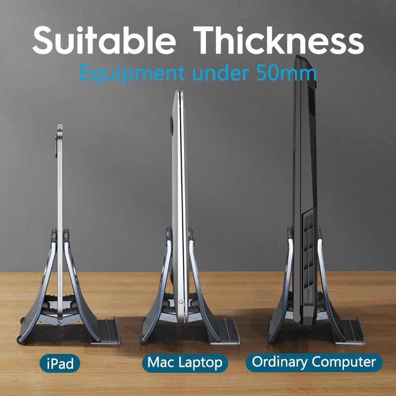 OATSBASF Vertical Laptop Stand Heat Dissipation Gravity Laptop Holder For MacBook Pro Air Xiaomi Tablet Aluminum Notebook Stand