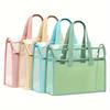 1 Large Capacity Portable Transparent Waterproof Tote Folder, Expandable File Storage Pocket with Built-In Organizer