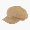 New Unisex PU Leather Beret Retro Korean Style Octagonal Newsboy Artist Cap For Photography Dates And Urban Commuting