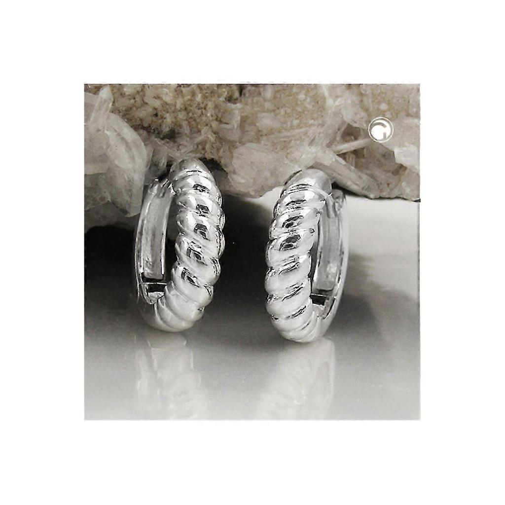 Hinged Hoop Earrings 15x4mm Silver 925 - Gl93615