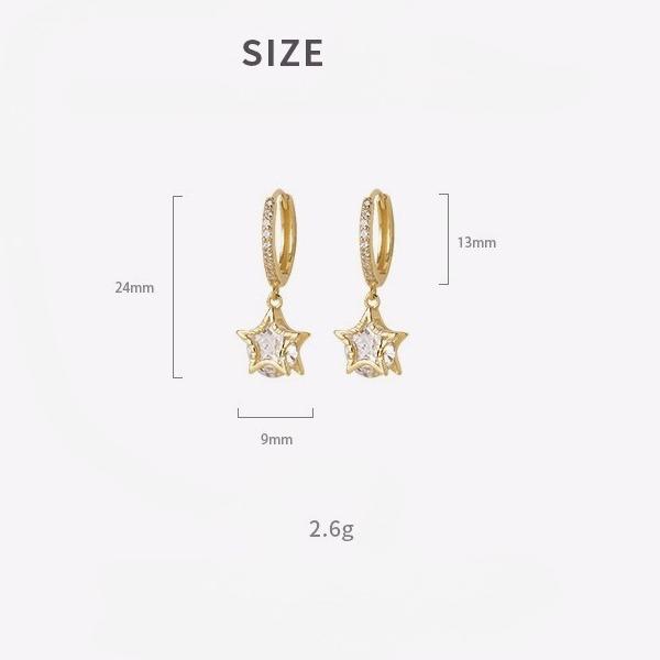 Star Temperament Ear Buckle Jewelry New Trendy Earring Female Earrings Retro Ring High-end Sense