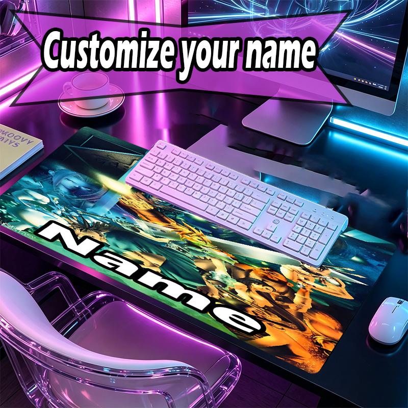 Custom Name Personalized Final Fantasy Pattern Mousepad, Laptop PC Desk Mat, Decorative Desk Mat for Home Keyboard Pad Gift