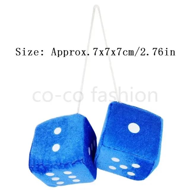 Fuzzy Dice Dots Rear View Mirror Hanger Decoration Car Styling Accessorie Fluffy Stuffed Decoration Amagi